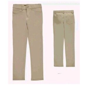 French Toast Girls SKINNY Knit Pants Uniform Adjustable waist 2 Pk(KHAKI 12 )NWT